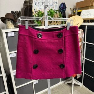 Express Fuchsia Double Button Wool Blend Mini Skirt y2k